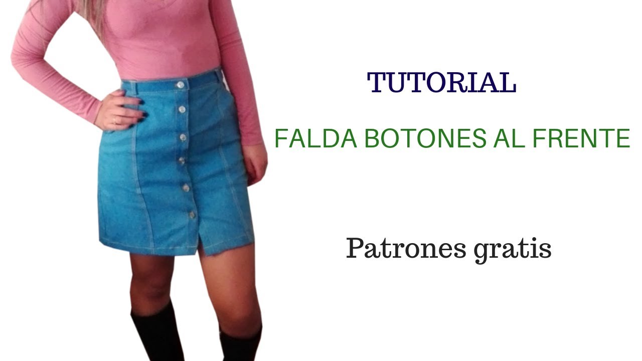 DIY Cómo hacer una falda con botones al frente corte y confección