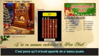 Video thumbnail of "Paroles et accords - J'ai vu maman embrasser le Pere Noël (Cover Karaoke, sans voix)"