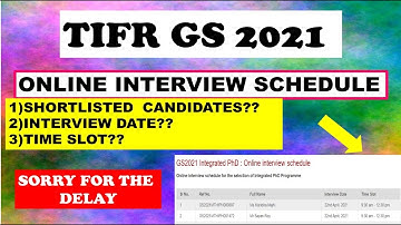 TIFR GS 2021  ONLINE INTERVIEW  SCHEDULE ANNOUNCED!!CHECK YOUR TIME SOLT AND DATE