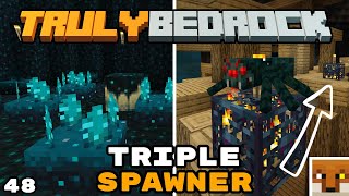Triple Spider Spawner Sculk Farming! - Truly Bedrock Season 4 Minecraft SMP Episode 48