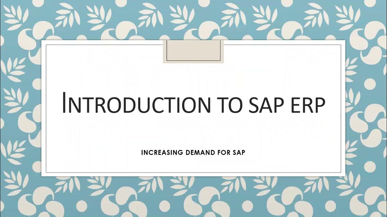 Basic of SAP - For Beginners - YouTube