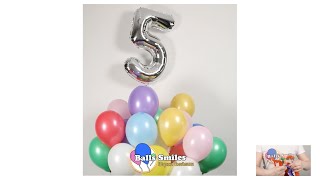 BallsSmiles - Комплект 30 шариков + цифра 5 фольгированная
