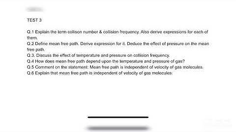 Collision frequency & mean free path