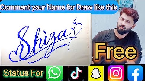 Shiza Name Signature Calligraphy Status | How to Cursive write with cut Marker #shiza @shiza