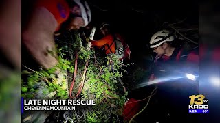 Hiker rescued after slipping 300 feet down Cheyenne Mountain