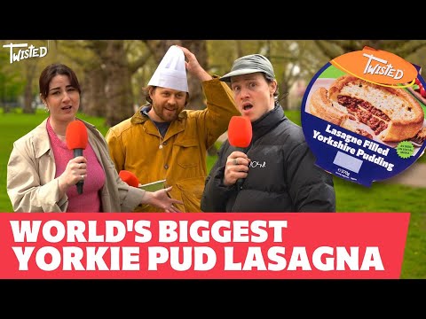 We made the biggest yorkshire pudding lasagna and asked the public what they thought!  Twisted