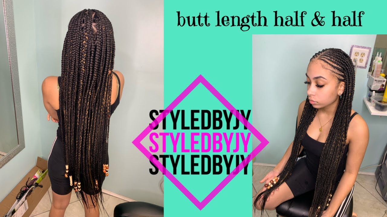 Half Box Braids - wide 4