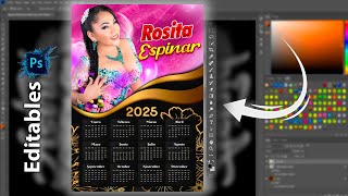Cómo crear un calendario profesional en Photoshop 2025 / Plantilla editable Gratis
