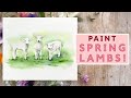 How to paint watercolour spring lambs