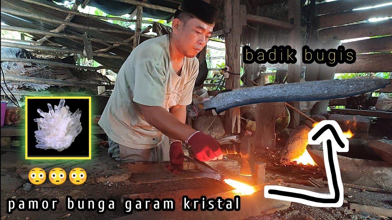 wah 😮 bikin badik raja ciri kas bugis Sulawesi pamor bunga garam kristal super panre ilyas