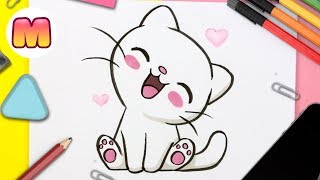 COMO DIBUJAR UN GATO KAWAII - Dibujos kawaii faciles - aprender a dibujar  animales kawaii - thptnganamst.edu.vn