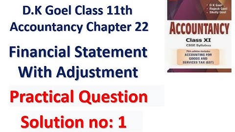 Class 11th  Accountancy Chapter 22 Financial Statement with Adjustment Solution 1