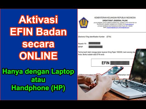 Aktifasi EFIN Badan DJP Online via online ( Lapor SPT Tahunan Online Badan 2021 )