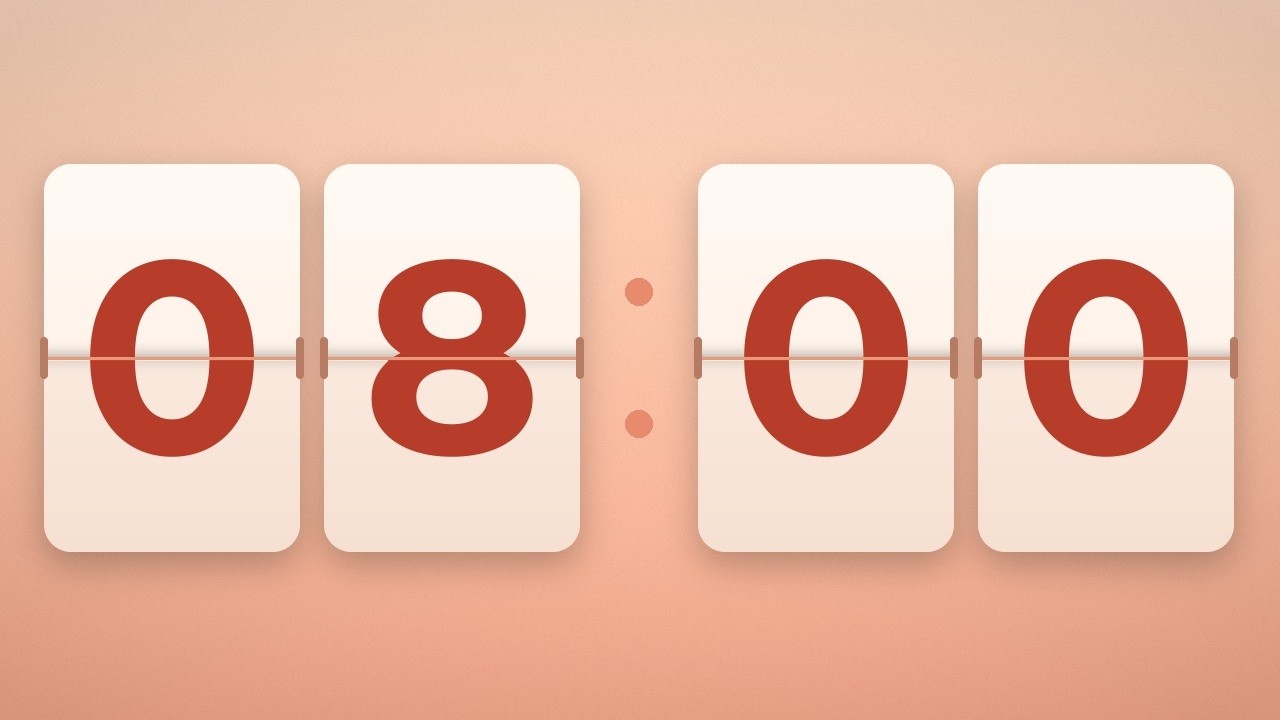 8 Minute Timer ⏳ Flip Clock Countdown with Alarm - YouTube