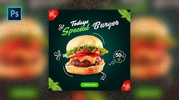 How to Design Burger Restaurant Banner in Photoshop | #88 | SoftAsia Design