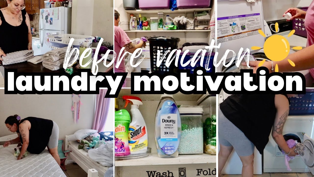 *NEW* BEFORE VACATION LAUNDRY MOTIVATION // ALL DAY LAUNDRY ROUTINE // WEEKLY LAUNDRY RESET 🧺