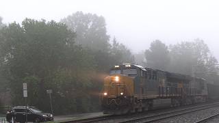 5/25 CSX E780 empty coaltrain westbound in the fog at St Denis MD #viral #video #shorts #short