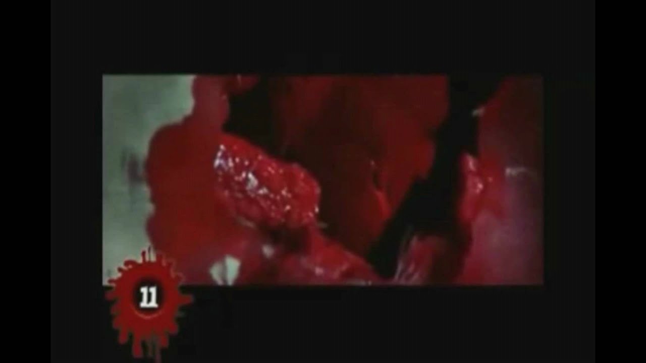 Death metal instrumental riffs with horror scenes