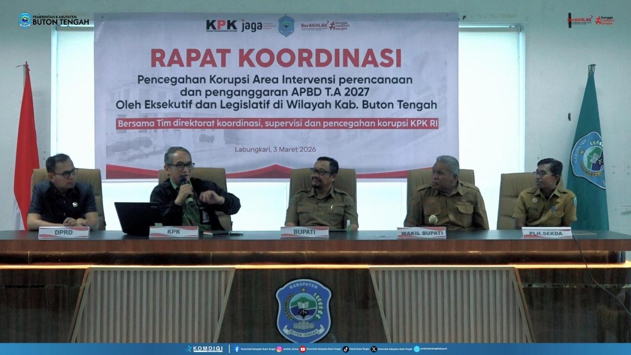 Pemkab Buton Tengah dan DPRD melakukan Rakor bersama KPK RI