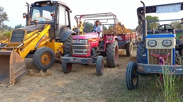 Jcb Cartoon Loading Soil On Mahindra,Swaraj And Eicher Tractors Toys | Jcp Cartoon | Gcp Taktar