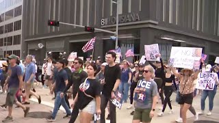 Thousands attend "No Kings" protest in Downtown Houston