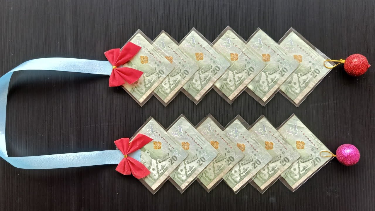 พวงมาลัยแบงค์ ปัจฉิม รับปริญญา แบบง่าย งบน้อย 240 บาท แบบที่ 6