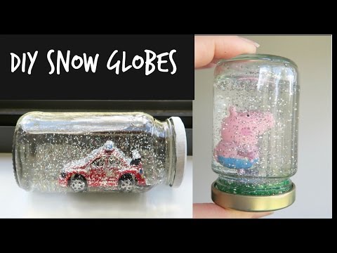 DIY Snow Globe (How to make a Car in a Jar and Peppa Pig's brother George Snow Globes)