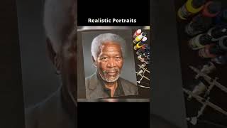 Airbrush Painting Morgan Freeman