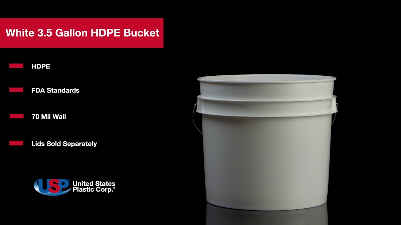 White 3.5 Gallon HDPE Bucket | U.S. Plastic Corporation®