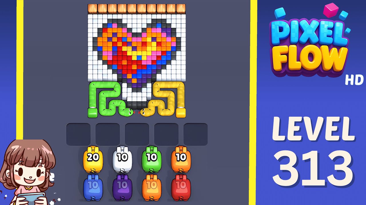 Pixel Flow Level 313 Solution Walkthrough - YouTube