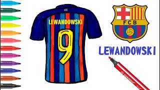 Easy Drawing Barcelona Jersey I Kolay Barcelona Lewandowski Forma Çizimi