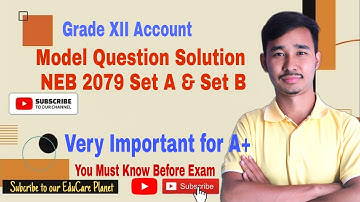 Account Model Question 2023 Set A & B | Class 12 Account