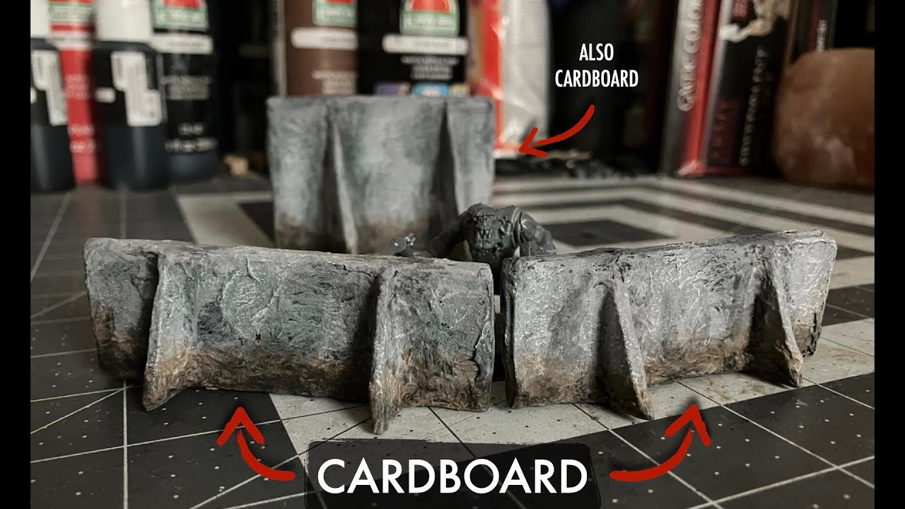 Terrain Techniques - Can We Make Concrete Out of Cardboard? Trench War Barriers for Warhammer 40K