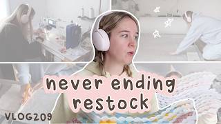 restocking vanity buckets for my website! quilting, cutting, wadding + lots of sewing studio VLOG209