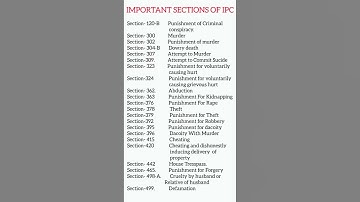 Thumbnail of Important sections of IPC.   #ipc #law #crpc #legal #punjab #india #lawyer #advocate