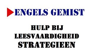 Hulp bij strategieën (leesvaardigheid)