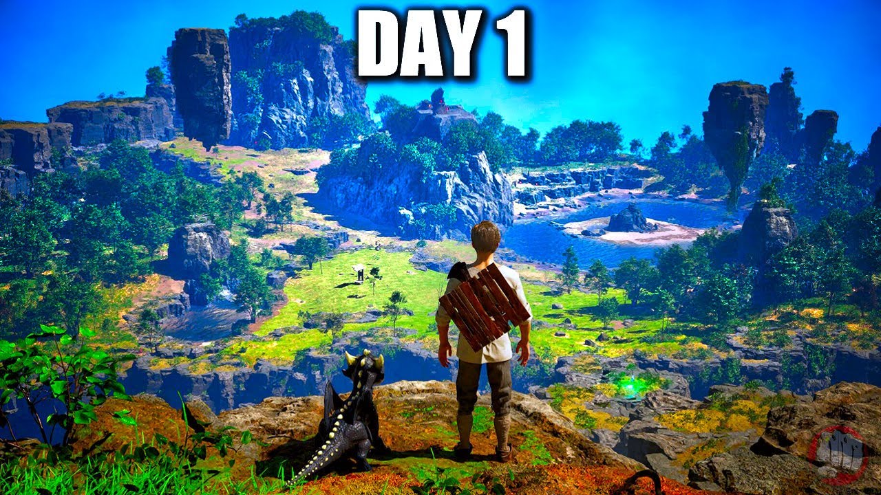 Day 1 in This INCREDIBLE New Survival Game Stranded on an Island With a Dragon...