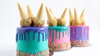 In this tutorial i demonstrate how to create a three colourful mini
dripping ganache cakes topped with homemade ice cream cone cake pops.
purchase the cus...