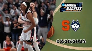 Full Game : Syracuse vs UConn - March 25, 2024 | NCAA Women's Championship