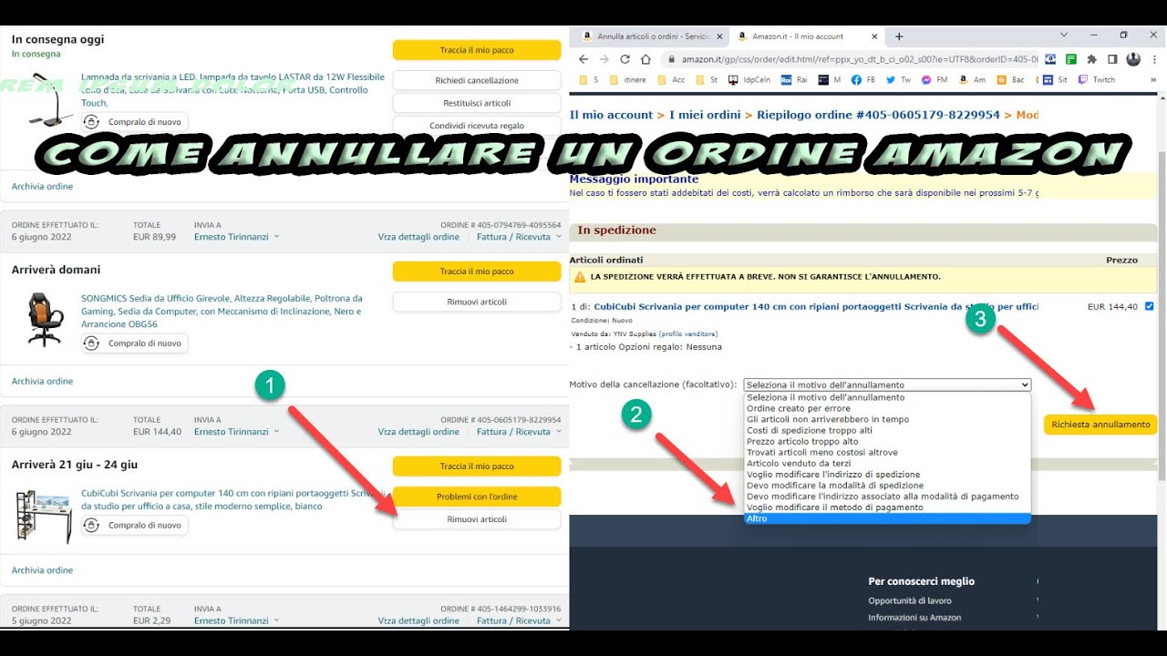 Come annullare un ordine con pagamento alla consegna?
