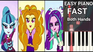 Battle Of The Bands Fast - My Little Pony Equestria Girls Both Hands Easy Piano Tutorial