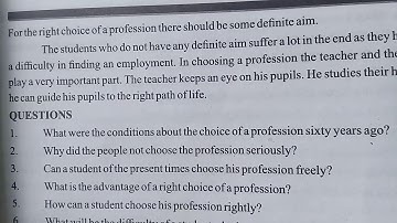 Comprehension of a passage || Paragraph 11 ||