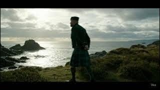 Scotsman Walking Wearing Kilt On Sule Skerry Island On History Visit To Scotland