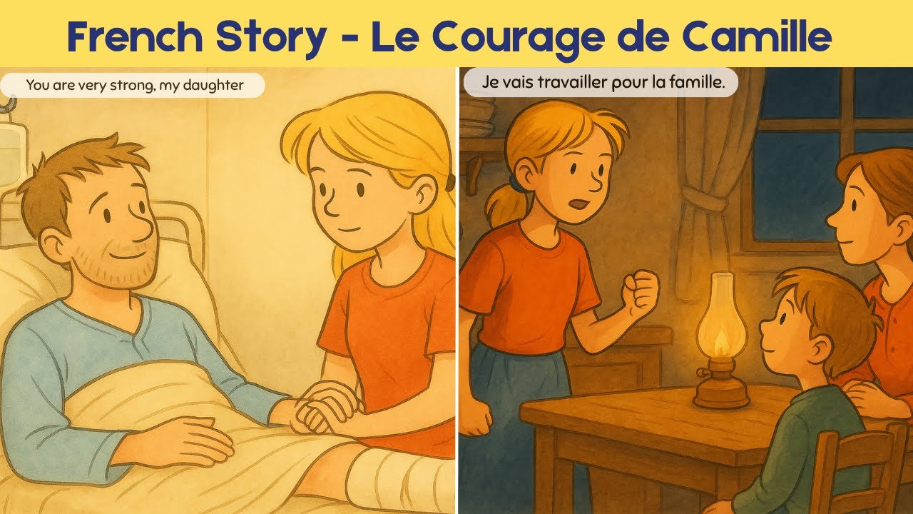Simple French Story - Camille’s Courage with English Subtitles | A2 French Listening Practice