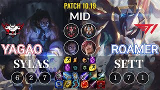 JDG Yagao Sylas vs T1 Roamer Sett Mid - KR Patch 10.19