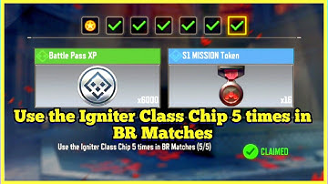 Call Of Duty Mobile Use the Igniter Class Chip 5 times in BR Matches Task Complete