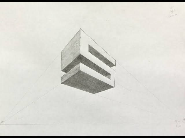 How to draw the letter S in Two Point Perspective, Part 2 