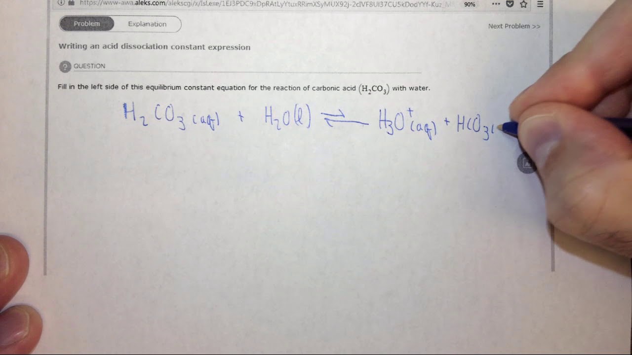 14.14a Writing an acid dissociation constant expression