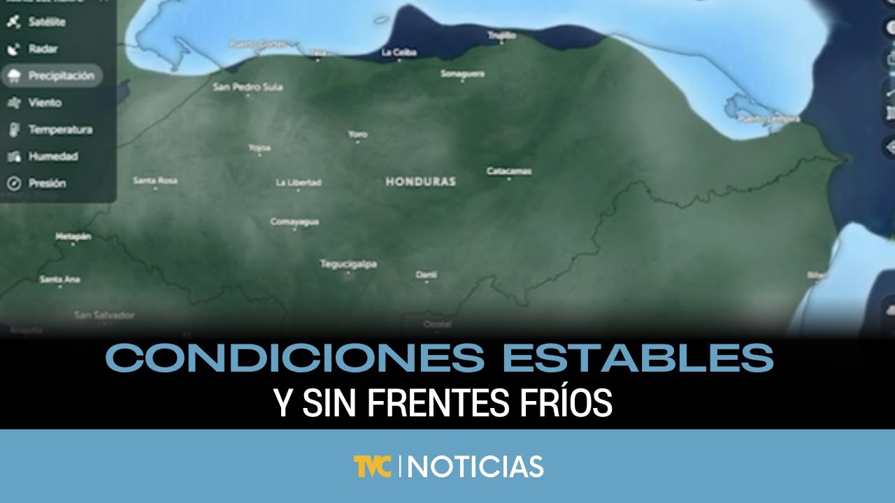 Condiciones estables y sin frentes fríos en Honduras