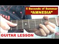 "Amnesia" - 5SOS Guitar Tutorial - 5 seconds of summer (Easy lesson)